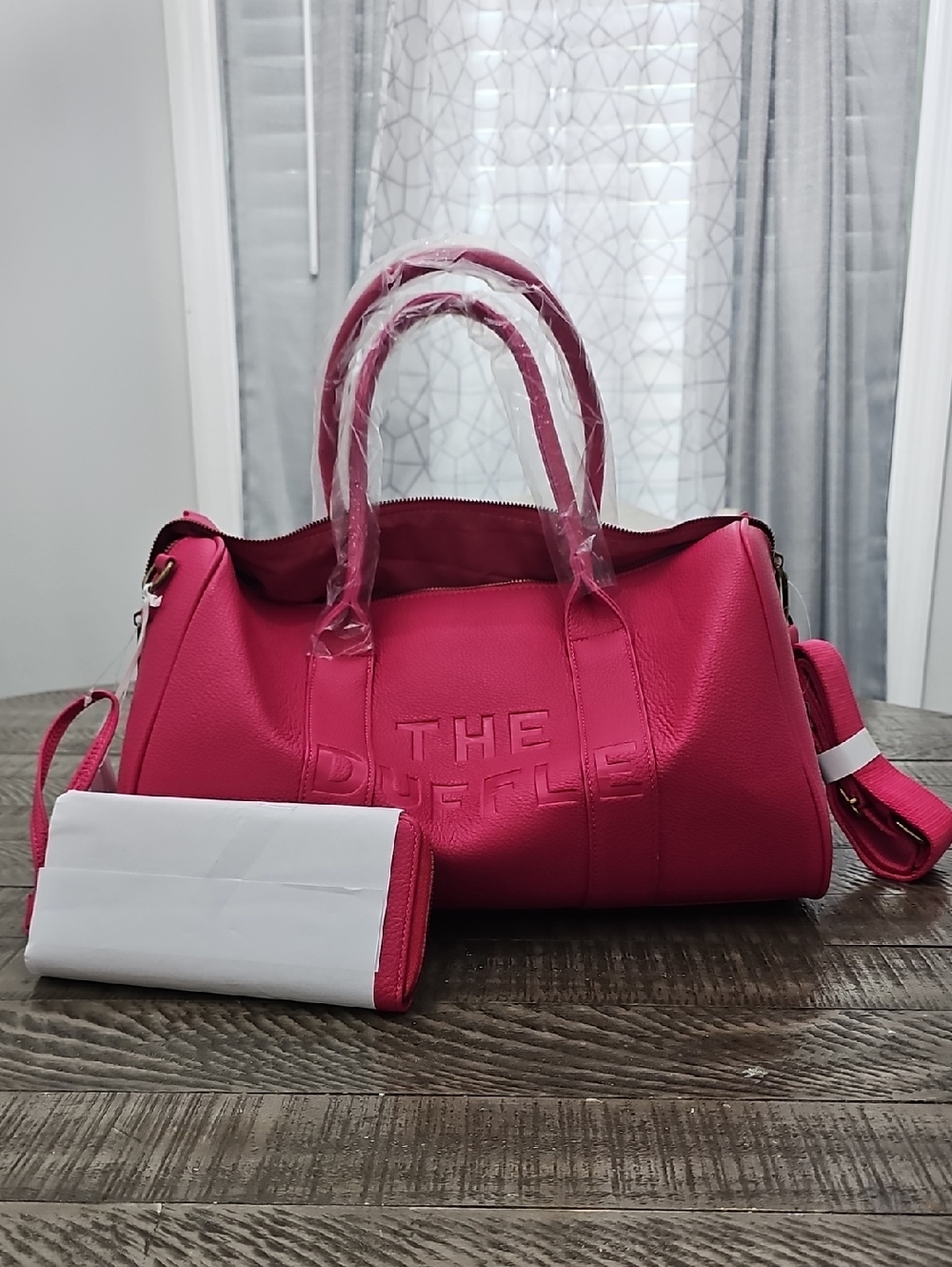 The Duffle Hot Pink Women's Duffel Bag with Crossbody Strap